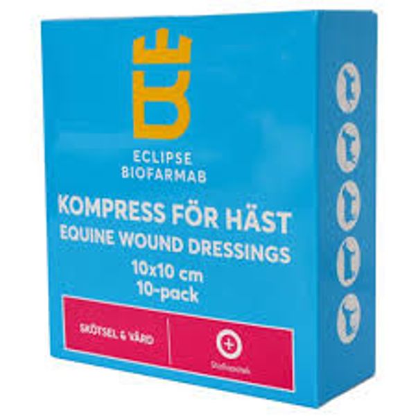 Kompress for hest 10x10 cm, 10-pk